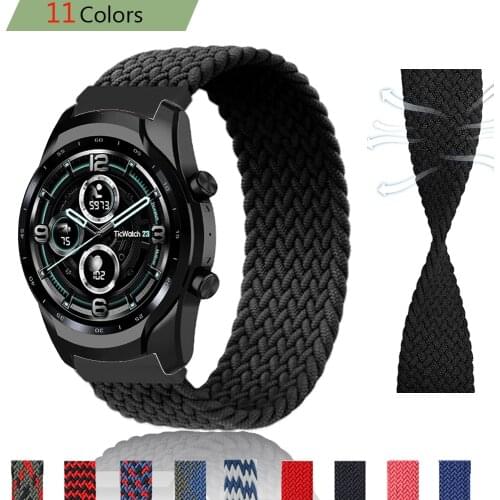 Replacement band for Ticwatch Pro 3 GPS 2020 strap 20/22mm nylon Braided band for Ticwatch 2/C2/E/GTH E2 S2 LTE GTX bracelet