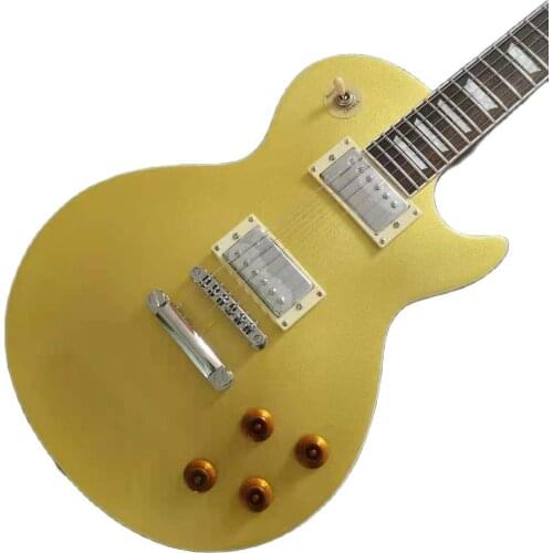 Standard Electric Guitar LP Goldtop Guitarra Chrome Hardware Free Shipping