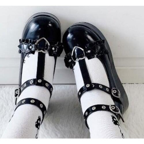 INS Pink Lolita Shoes Women Japanese Style Cute Woman Vintage Girls High Heel Platform Shoes Sweet College Student Big Size 43