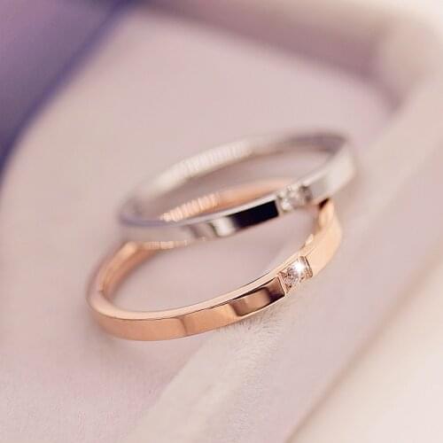 YUN RUO Brand 2020 Cubic Zirconia Rings for Woman Man Wedding Jewelry Rose Gold Colors 316 L Stainless Steel Gift Top Quality