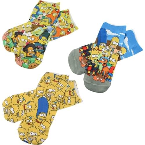 ZF1835 1pair Cartoon New Leisure Motion Short Sock Chaussettes Breathable Comfortable Unisex Short Sock