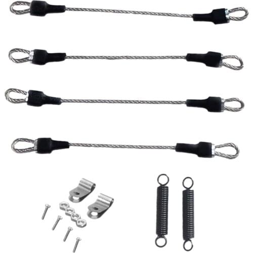 1/10 RC Car Body Shell Steel Rope 4x Silver w/ Spring for TRX4