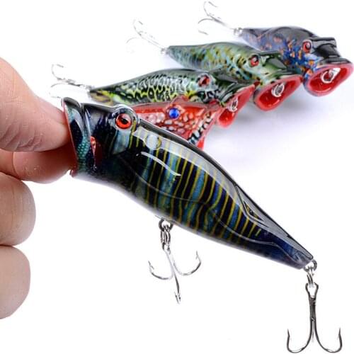 1 Pcs Popper Fishing Lure 80mm 12.4g Trolling Wobblers Bait Top Water Bass Isca Artificial Hard Bait Fishing Tackle