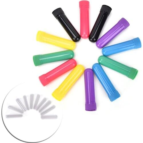 10/12PCS Hot Selling Practical Essential Oil Aromatherapy Blank Nasal Inhaler Tubes Complete Sticks Empty