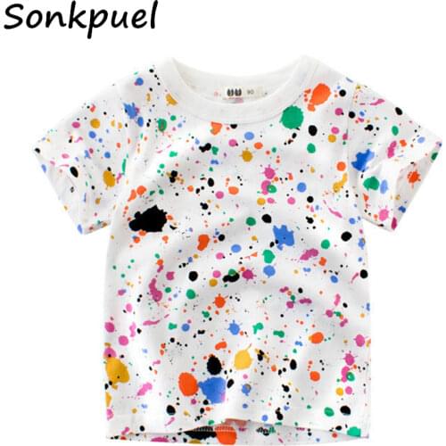 2021 Children Boys T-shirts Summer Baby Girls Tops Clothes 2-8Y Kids Boy Short Sleeve T shirt Outfit Toddler Cotton Cartoon Tees