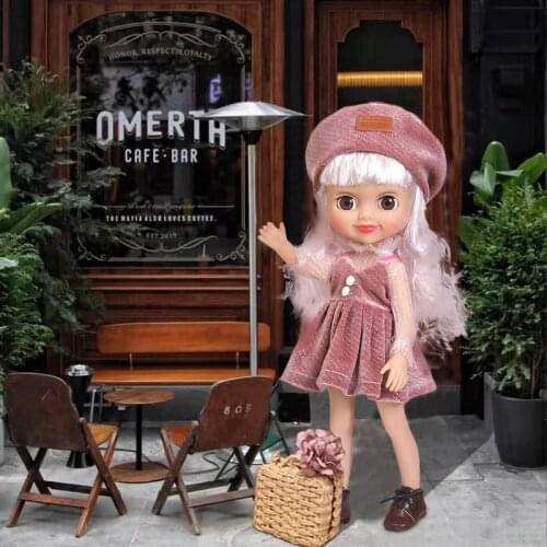38cm Simulation Vinyl Doll Girl Doll Dress Up Cartoon Childrens Toy Bjd Dolls