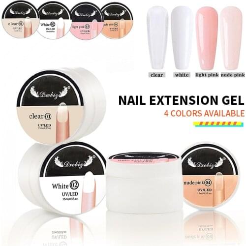 4 Colors Nail Extension Glue Canned Free Paper Extension Shiny Durable UV Phototherapy 15 ML Nail Art Accessories Manicure Tool