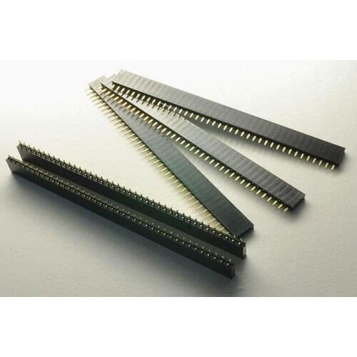 5PCS 1*40 Pin FeMale Pin Header Strip 2x40 2*20 1*50PIN 2.54mm 1.27mm 2.0mm double row Round right angle