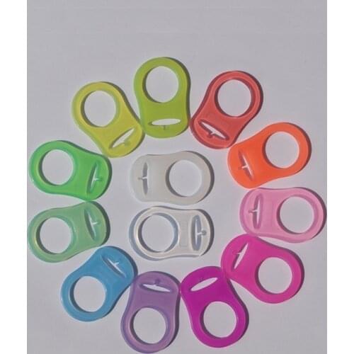 5pcs/set Baby Dummy Pacifier Holder Clip Clear Silicone Ring Button Style Pacifier Holder Accessories Adapter for Baby Mam