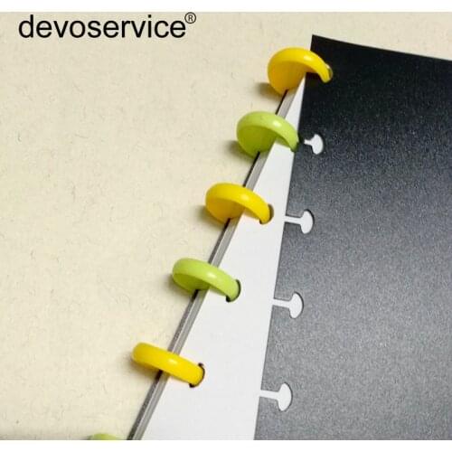 6PCS Color Plastic Disc Buckle Dis Binding Ring T-Shaped Color Loose Ring Circa Roll Mushroom Hole Inner Books Office Supplies