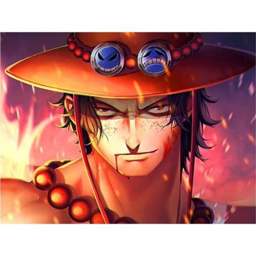 DIY 5D Diamond Painting One Piece Monkey D Luffy Full Round Rhinestone Diamond Embroidery Cross Stitch Mosaic Home Decor DW010