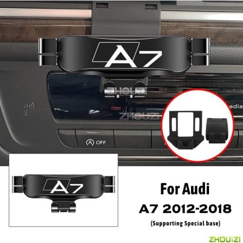 Car Mobile Phone Holder Air Vent Mounts Stand GPS Gravity Navigation Bracket For Audi A7 4GH 4GJ 2012-2018 Car Accessories