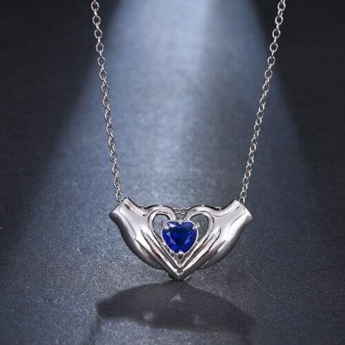 Emmaya Brand Fashion Charm Cubic AAA Zircon Heart Pendant Lovers Necklace for Women Wholesale Crystal Jewelry Wedding Gift