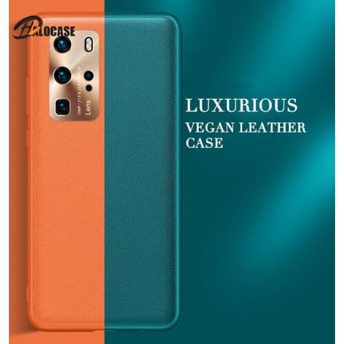 Phone Case for Huawei P40 Pro Case P30 Pro Cover Vegan Leather Soft Silicone Frame Shockproof Hard Cover for Huawei P40 P30 Pro