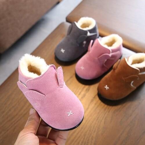 Baby Cotton Shoes 1-3 Years Male Baby Shoes Soft-soled Toddler Shoes Female Winter Plus Velvet Shoes Children Snow Boots