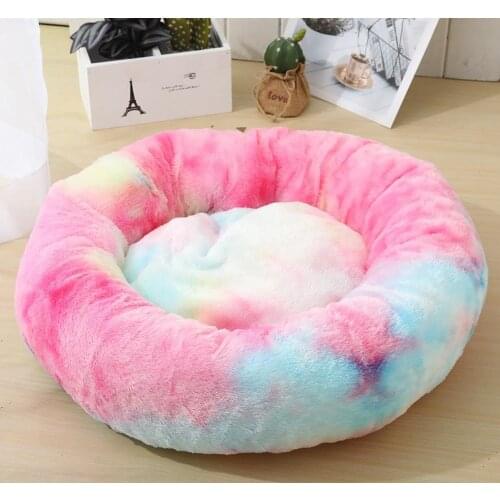 Long Plush Dog Cat Beds Pet Kennel Soft Fluffy Comfortable Colorful Sofa For Large Dog Cat House