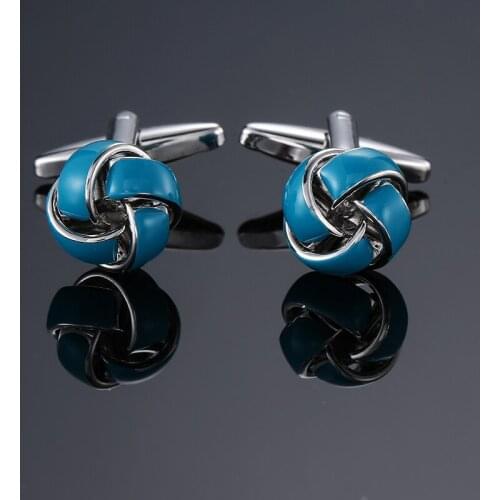 DY new High grade brand Brass material Blue twist round Cufflinks Mens French shirt Cufflinks free shipping