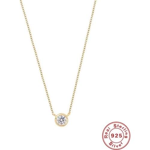 S925 silver clavicle choker necklace women,Shining High quality Round Zircon, Water Drop pendant necklace,Party Chain Jewelry