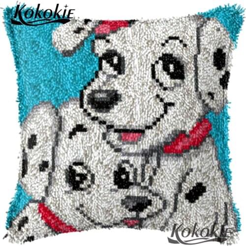 Crocheting Kit Rug Yarn Handmade craft kits for adults 3d Latch hook dog printed pillow Unfinished Embroidery Pillowcase