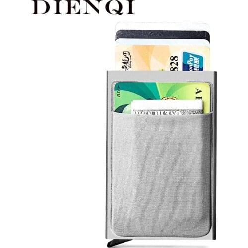 Antitheft id Credit Card Holder Men Blocking Rfid Wallet Security Aluminum Metal Bank Business cardholder pass minimalist wallet