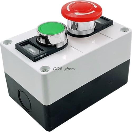Red Mushroom Green Round Flat Head Momentary Switch Push Button Station