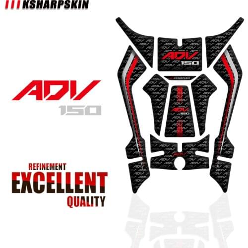KSHARPSKIN Motorcycle tank pad stickers 3D gel protect fishbone from scratching decorative decals for Honda ADV150 ADV 150