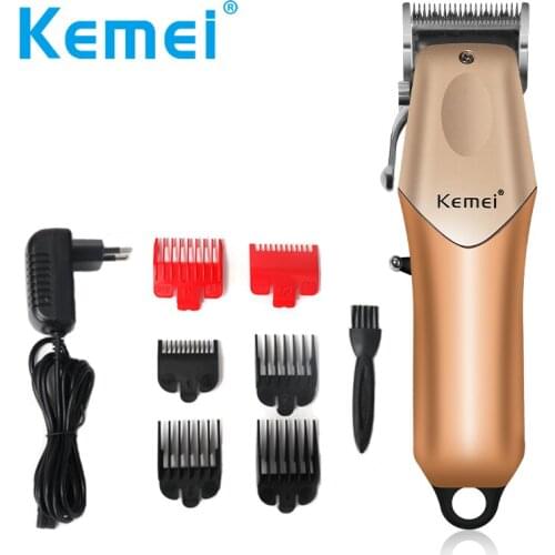Kemei Oil Head Professional LCD Barber Hair Clipper Haircut Machine for Men 1.5/3/4.5/6/10/13mm Limit Combs
