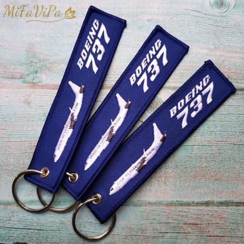 MiFaViPa 3 PC Navy Blue Key Chain Boeing 737 Airplane Keychain Fashion Trinket Flight Crew Pilot Aviation Aircraft Sleutelhanger