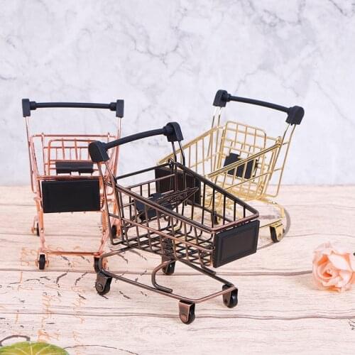 Mini Shopping Cart Trolley Home Office Sundries Storage Ornaments Model Childrens Toy New Arrival