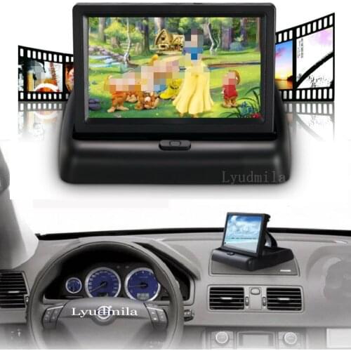 4.3 inch Foldable Car Monitor TFT LCD Display Back up Reverse Parking System for Car Rearview Camera Monitors NTSC PAL