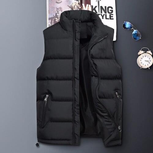 Men Jacket Mens Vest Slim Fit zipper Waistcoat Cotton-Padded Male Winter Casual Mens Coats Windbreaker Jacket Without Sleeves
