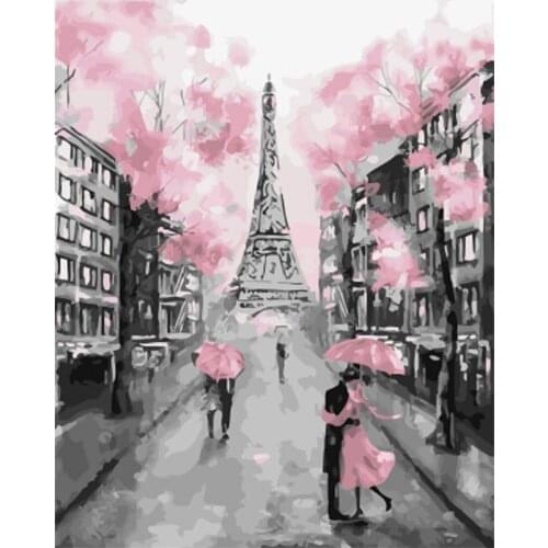 DIY Digital Painting By Numbers Package Tokyo tower oil painting mural Kits Coloring Wall Art Picture Gift frameless