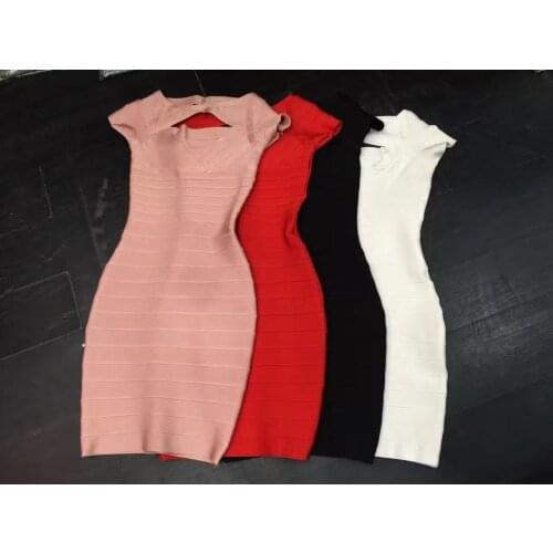 New Women Sexy Bodycon Black Red Cut Out Bandage Dress Club Party Summer Dress