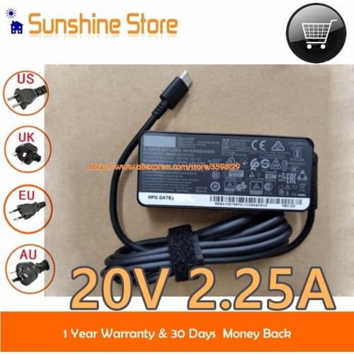 Genuine For Lenovo ADLX45YCCA Ac Adapter Type C 20V 2.25A 45W Powre Supply 00HM665 HKA30NM150 LA45NM150 YOGA 5 Laptop Adapter