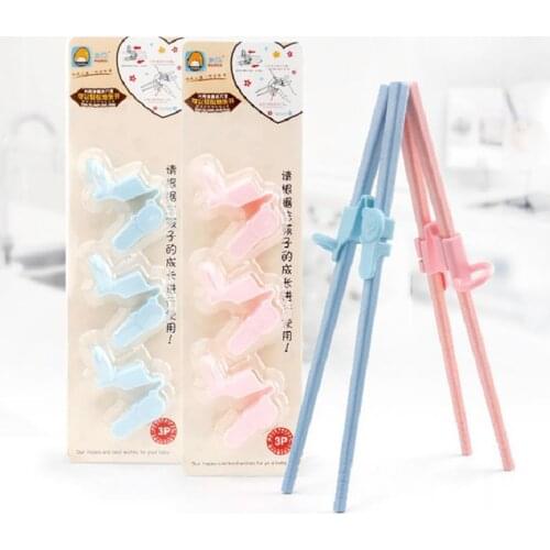 3Pcs Babies Cartoon Bear Training Learning Chopsticks Helper Kitchen Supply