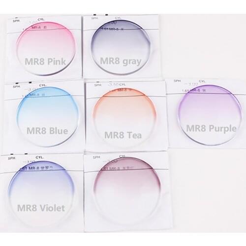 A Pair Of Optical Tinted Lens Dyed Myopia Presbyopia Aspheric Prescription Scratch-resistant 1.56 1.61 1.67 Index