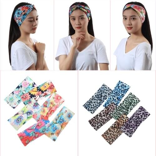 Fashion Women Headband Leopard Solid Cross Knot Hair Band Lady Girls Twist Elastic Hairband Yoga Turban Hair Accessories