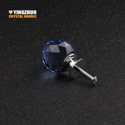 Real Crystal Ball Drawer Knob Cabinet Kitchen Door Handle With Gold-plated Zinc Base Chrome Finish For Furniture