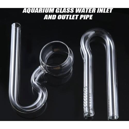 Glass Pipe Lily Poppy Peony Spin Surface Skimmer Inflow Outflow Pipe for Aquarium Water Plant Tank Filter