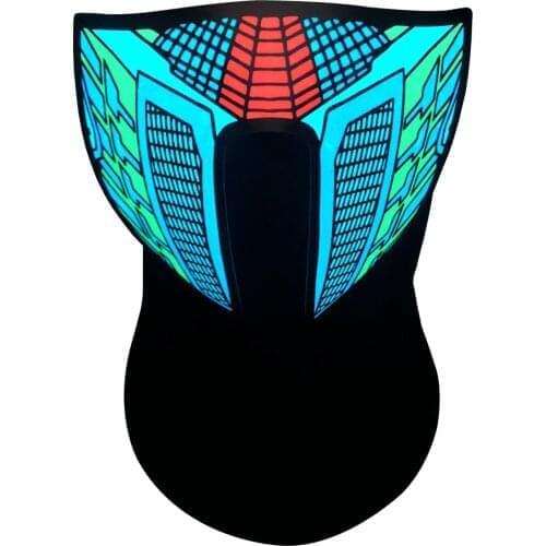 LED Warm Headgear，LED Face Mask Party Masks Light Up Dance Halloween Cosplay Easter Rave Mask Luminous Costume,Washable,Foldable