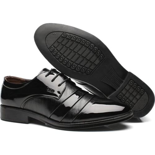 Brown Dress Wedding Shoes Men Formal Italian Patent Leather Shoes for Men Coiffeur Elegant Shoes Men Classic Zapatos Hombre Bona