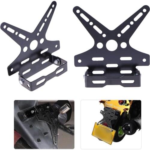 VODOOL Universal Aluminum Alloy Motorcycle Rear License Plate Mount Holder Motocross Motorbike Fender Number Plate Bracket Stand