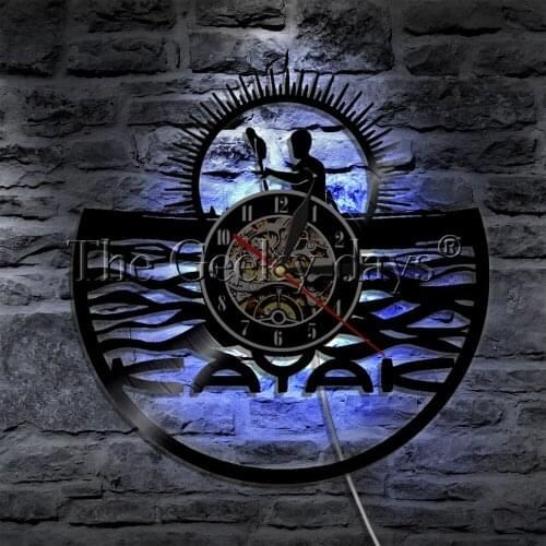 Niche Kayaking Life Art Vinyl Wall Lamp Modern Home Record Vintage Art Decorative Led Light Vinyl Record Vinyl Clock