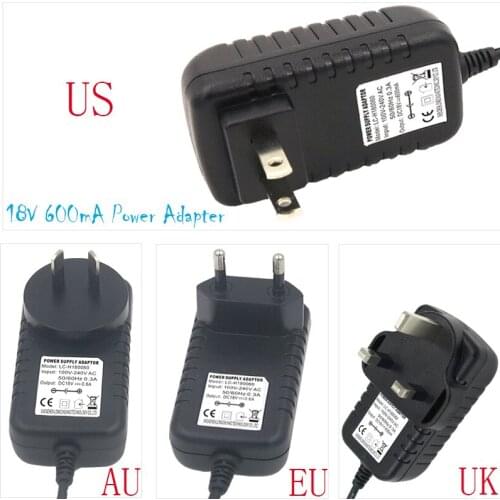 VORED AC 100V-240V DC 18V 600mA Converter Adapter Power Supply Charger US/EU/UK/AU Plug DC 5.5*2.1mm Free Shipping