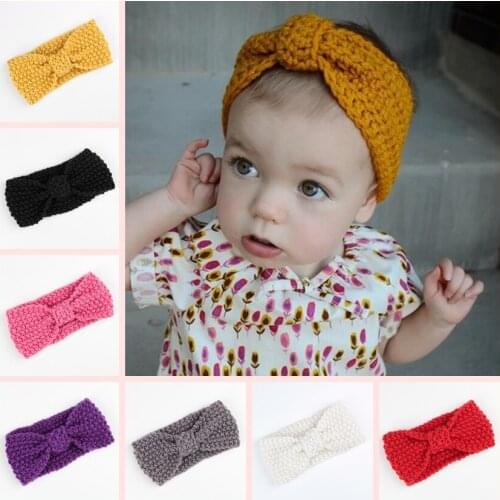 Baby Knit Crochet Top Knot Elastic Turban Headband Baby Girls Head wrap Hair Bands Ears Warmer Baby Headband Hair Accessories
