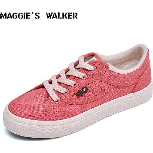 Maggies Walker Women Canvas Shoes Colorful Casual Shoes Lacing Platform low-top Canvas Outdoor Shoes Size 35~40