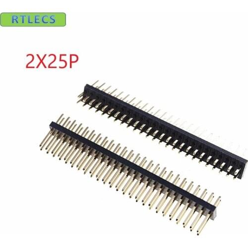 1000pcs 2x25 P 50 pin 1.27mm Pitch Pin Header male dual row Male straight gold flash Rohs Reach double rows pitch 1.27