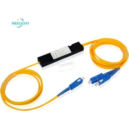 2pcs SC UPC 1X2 PLC Singlemode Fiber Optical Splitter FBT Optical Coupler 1/2 Light Splitter Pull-up Cone SC Splitter