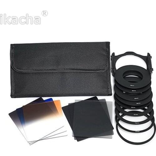 24 in1 Graduated ND2 4 8 16 Filter + 49 52 55 58 62 67 72 77 82mm 9 Adapter Ring + Filter Holder For Cokin P Kit High Qyuanlity