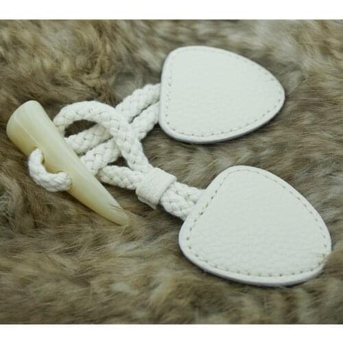 3 Pairs/lot Leather Patch Toggle Buttons 15 Cm Combined Buttons for Duffle Coat Jacket Clothing Accessory Diy Sewing Supply